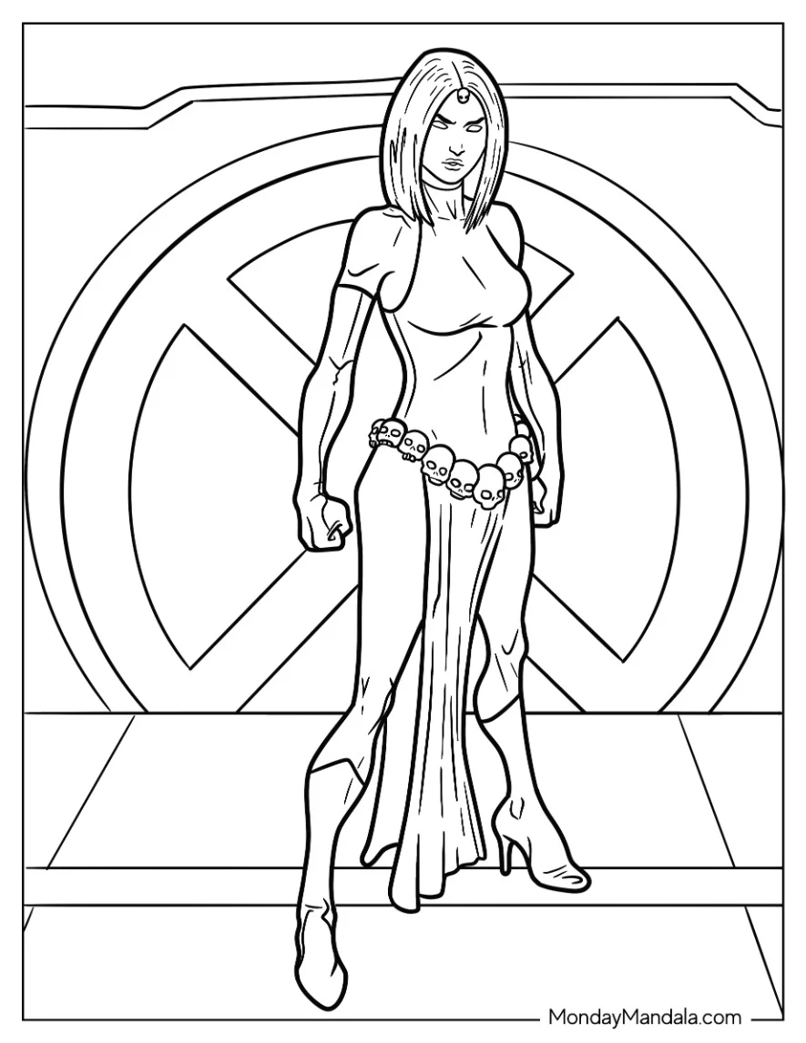 X-Men Coloring Page Of Easy Mystique Outline coloring page