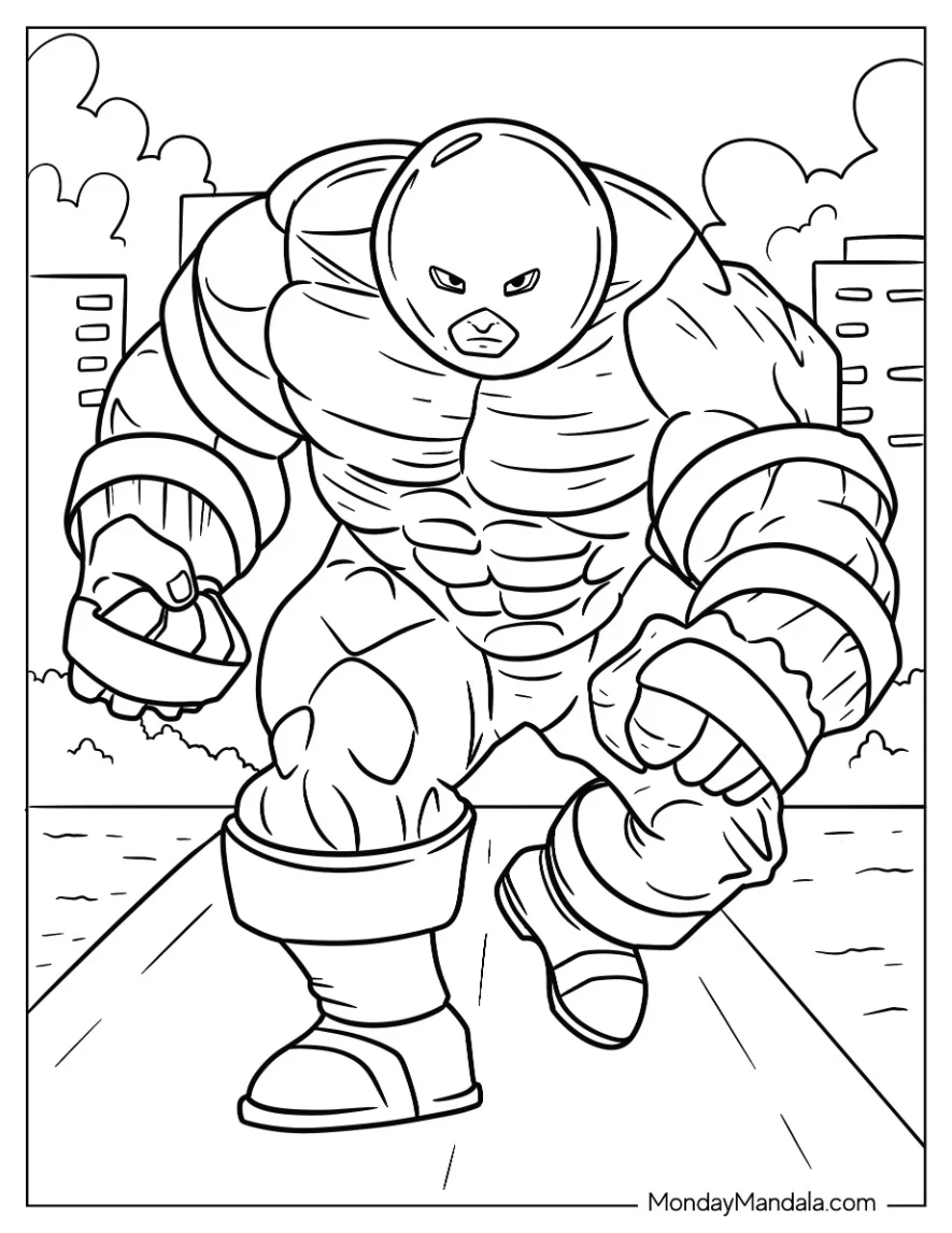 X-Men Coloring Page Of Juggernaut In Fighting Mode coloring page — printable line art