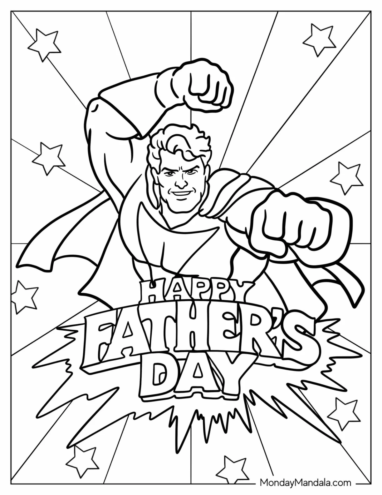 Superman Happy Father's Day Coloring Page Of Greeting coloring page