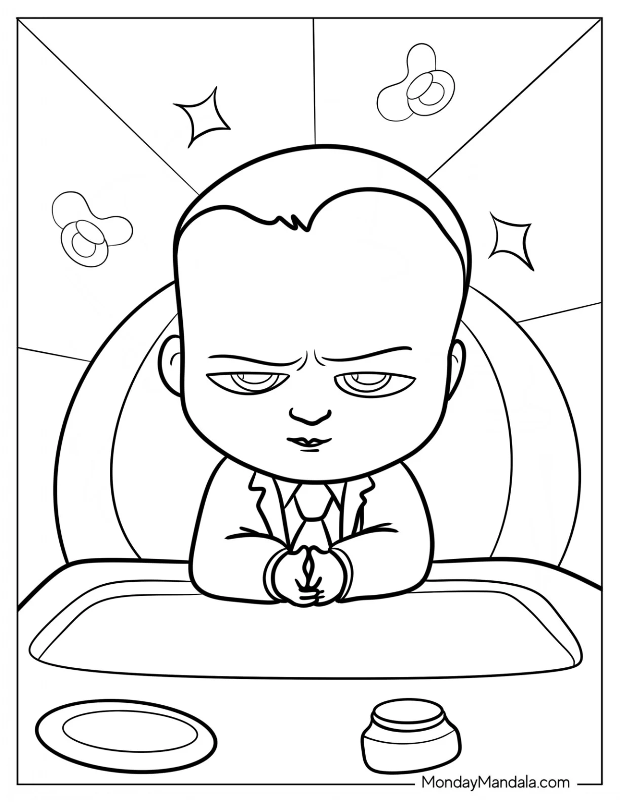 Boss Baby Coloring Page In Office coloring page
