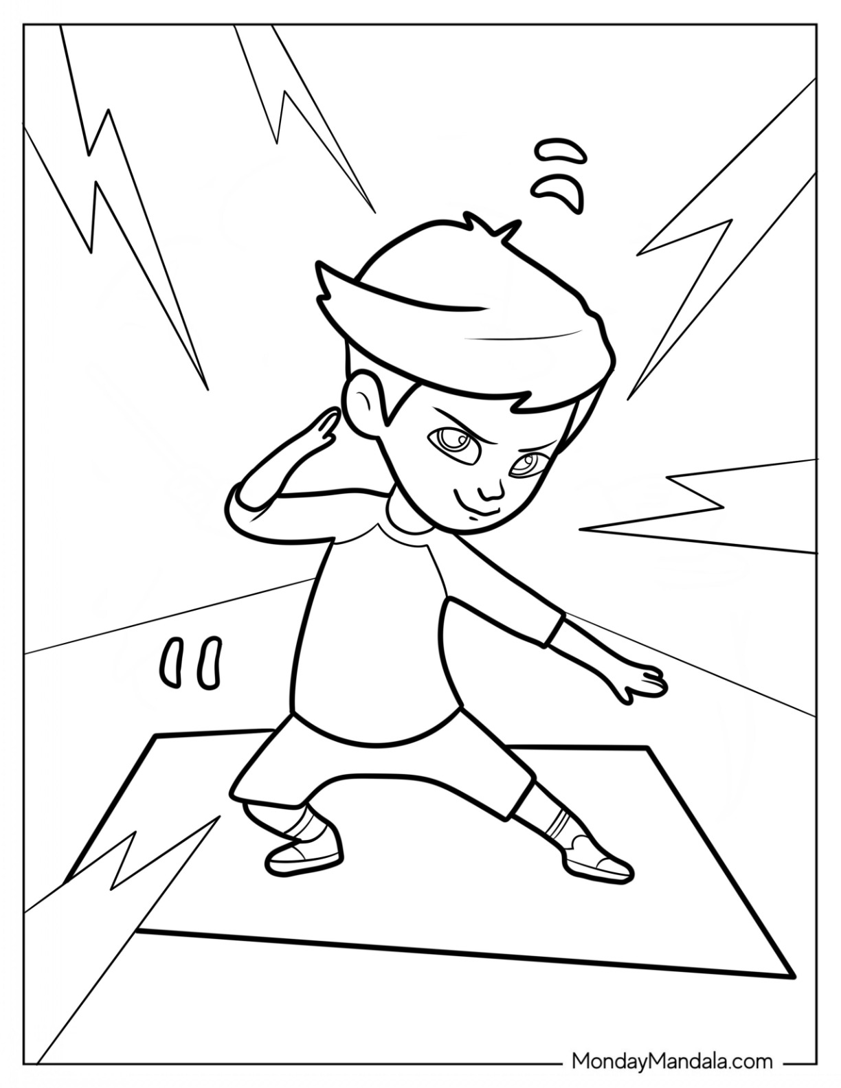Boss Baby Coloring Page Of Easy Tim Templeton Doing Karate coloring page — printable line art