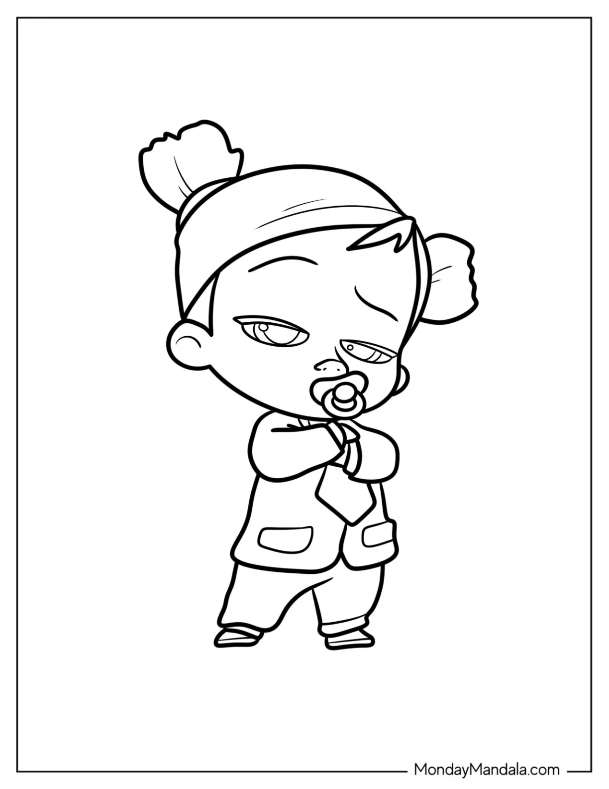 Simple Tina Templeton Boss Baby Coloring Page With Pacifier For Preschoolers coloring page
