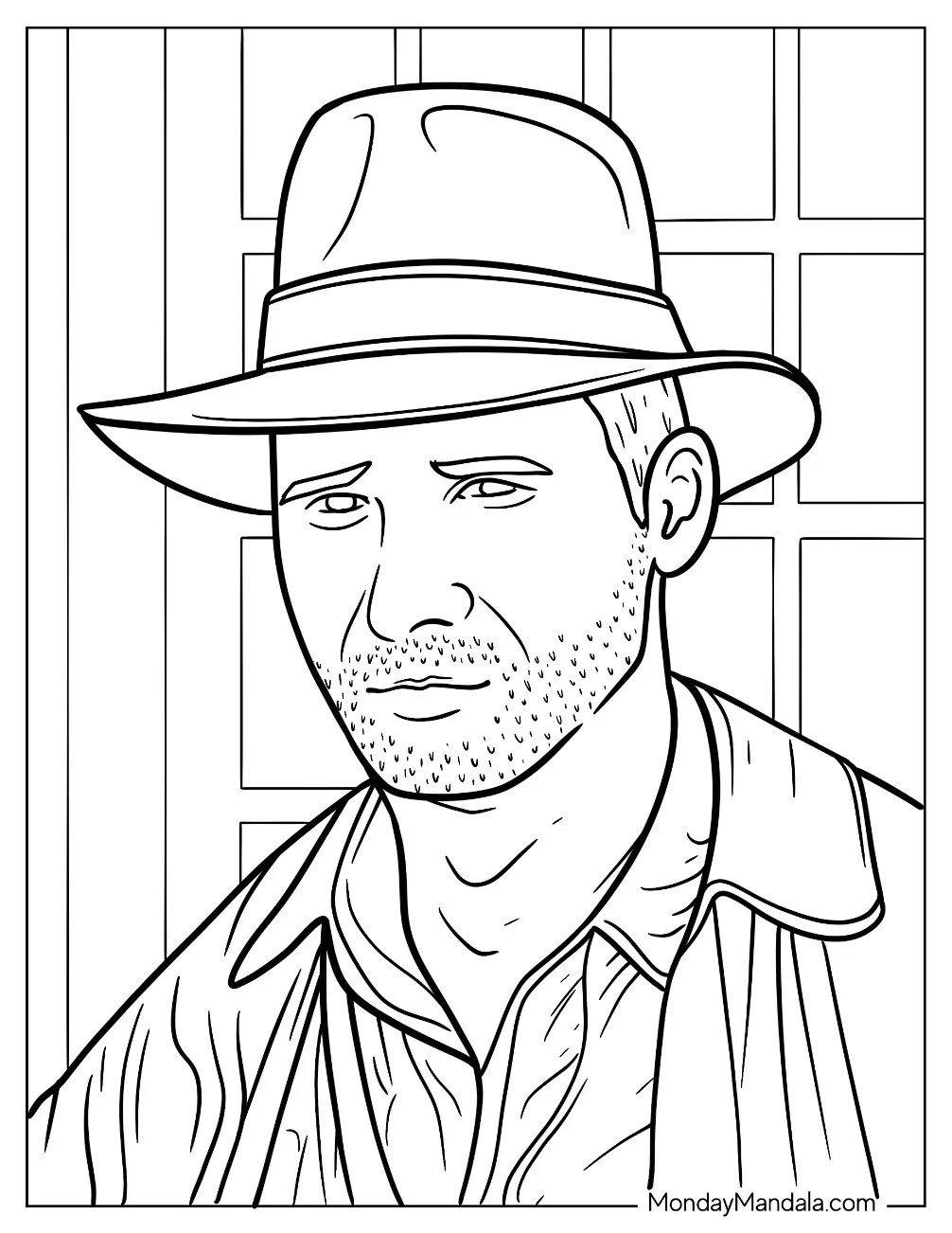 Harrison Ford As Indiana Jones Coloring Page coloring page