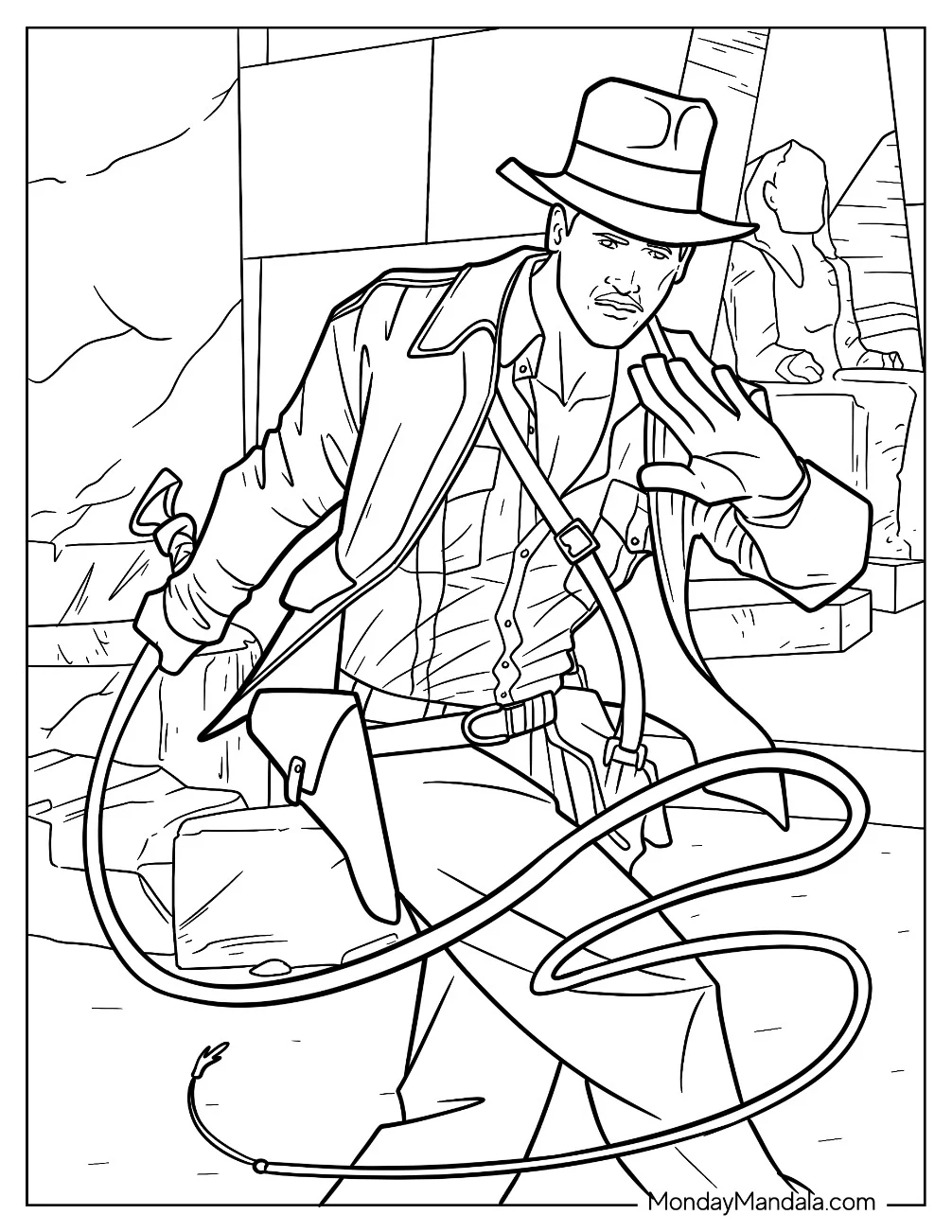 Indiana Jones Coloring Page In A Temple coloring page