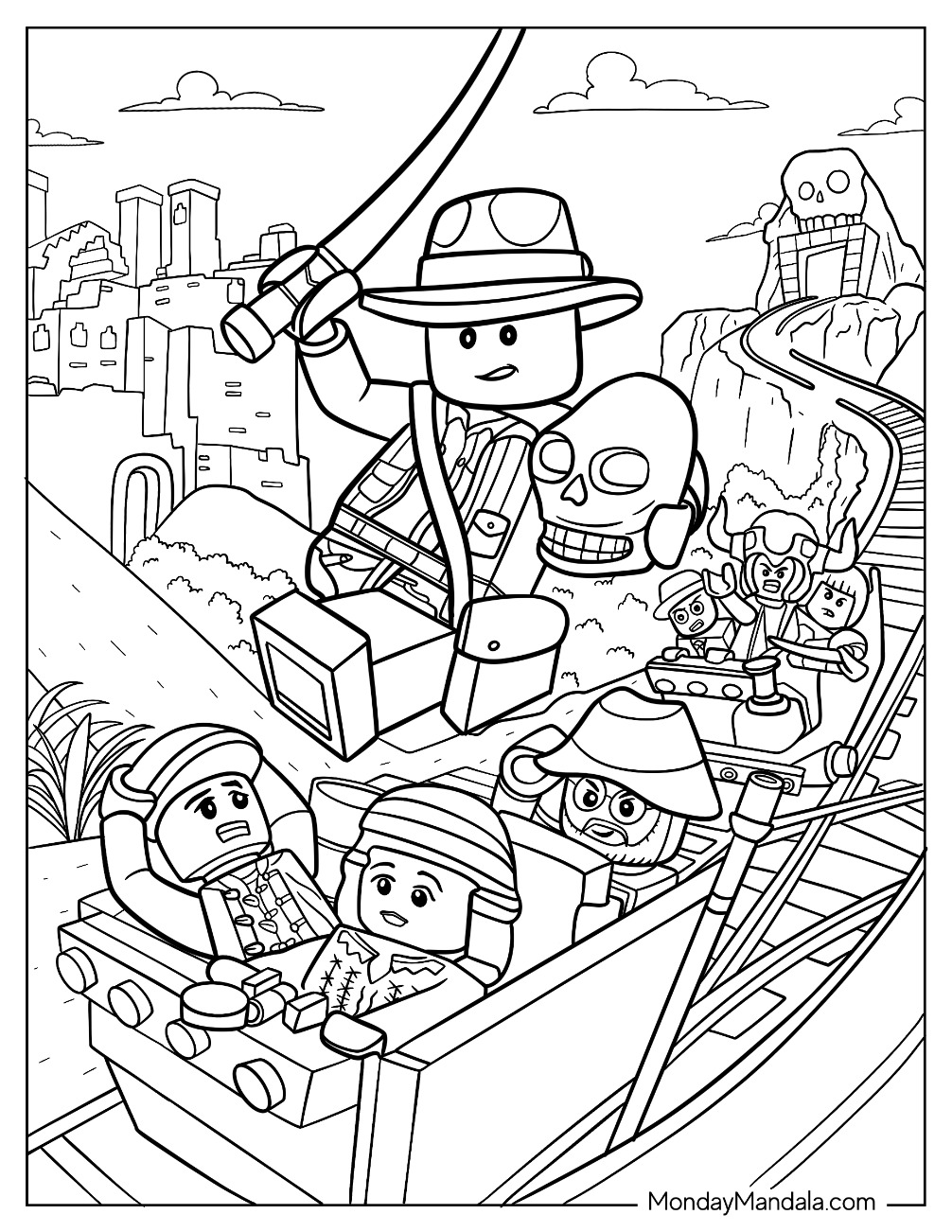 Lego Indiana Jones Coloring Page With Crystal Skull coloring page