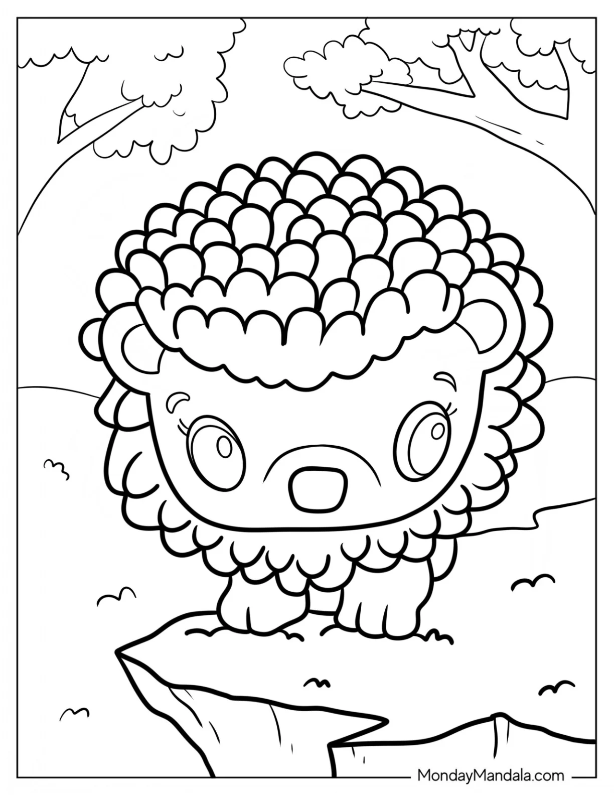 Adorable Hatchimals Coloring Page Yellow Lion coloring page