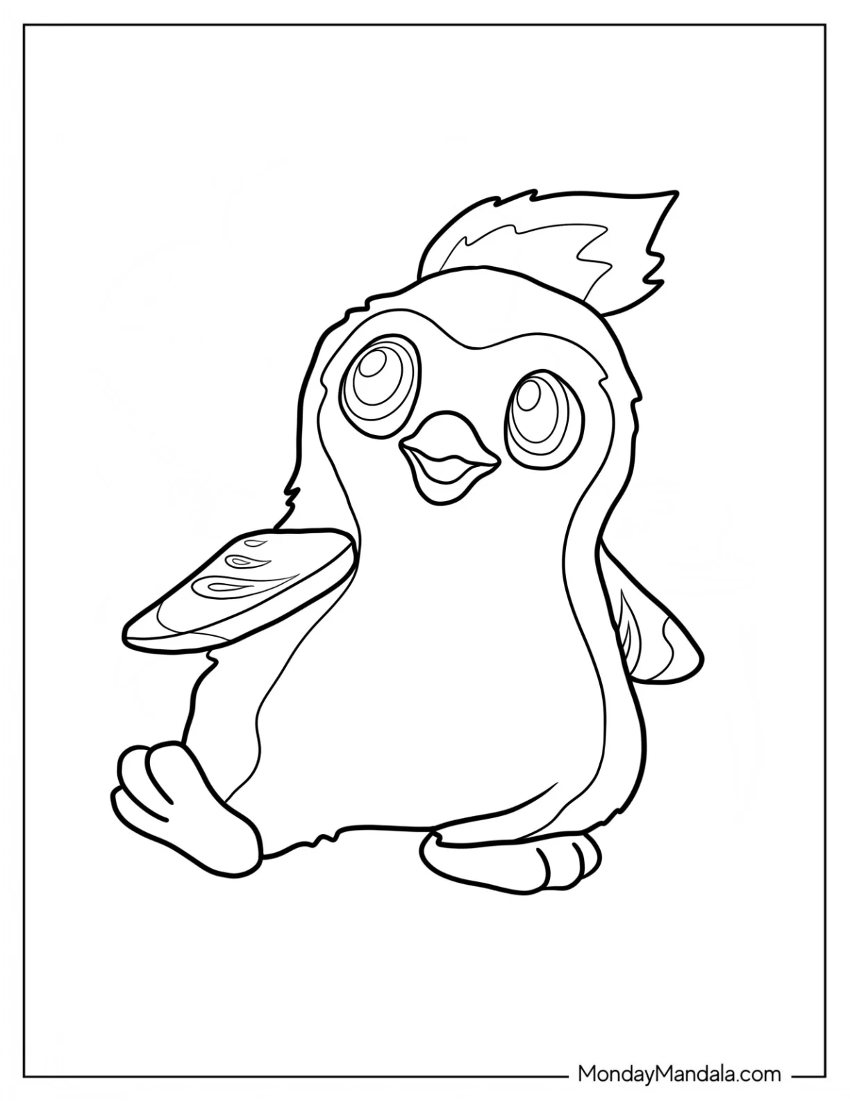 Easy Penguala Hatchimals Coloring Page For Kids coloring page — printable line art