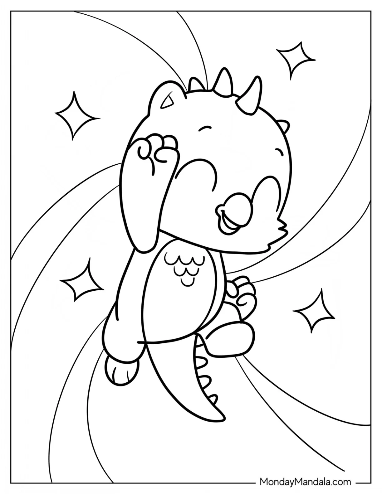 Hatchimals Coloring Page Draggle Cheering coloring page