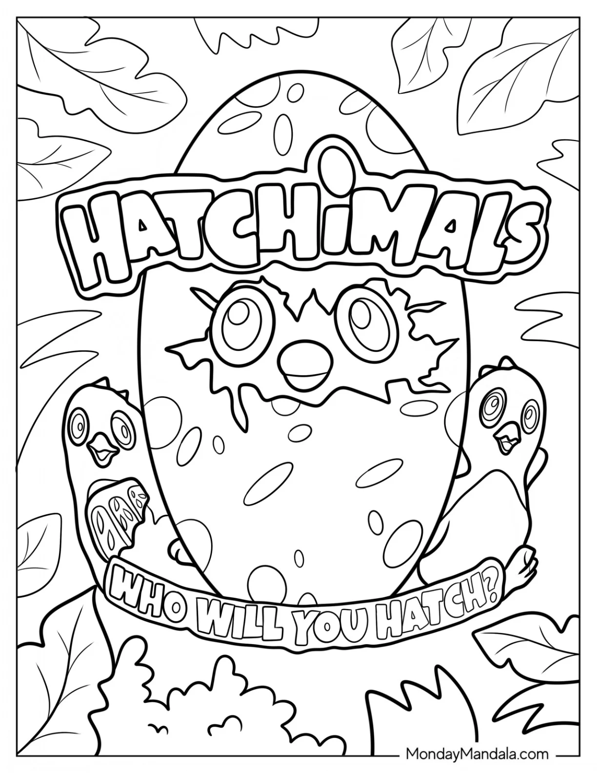Hatchimals Coloring Page Logo coloring page — printable line art