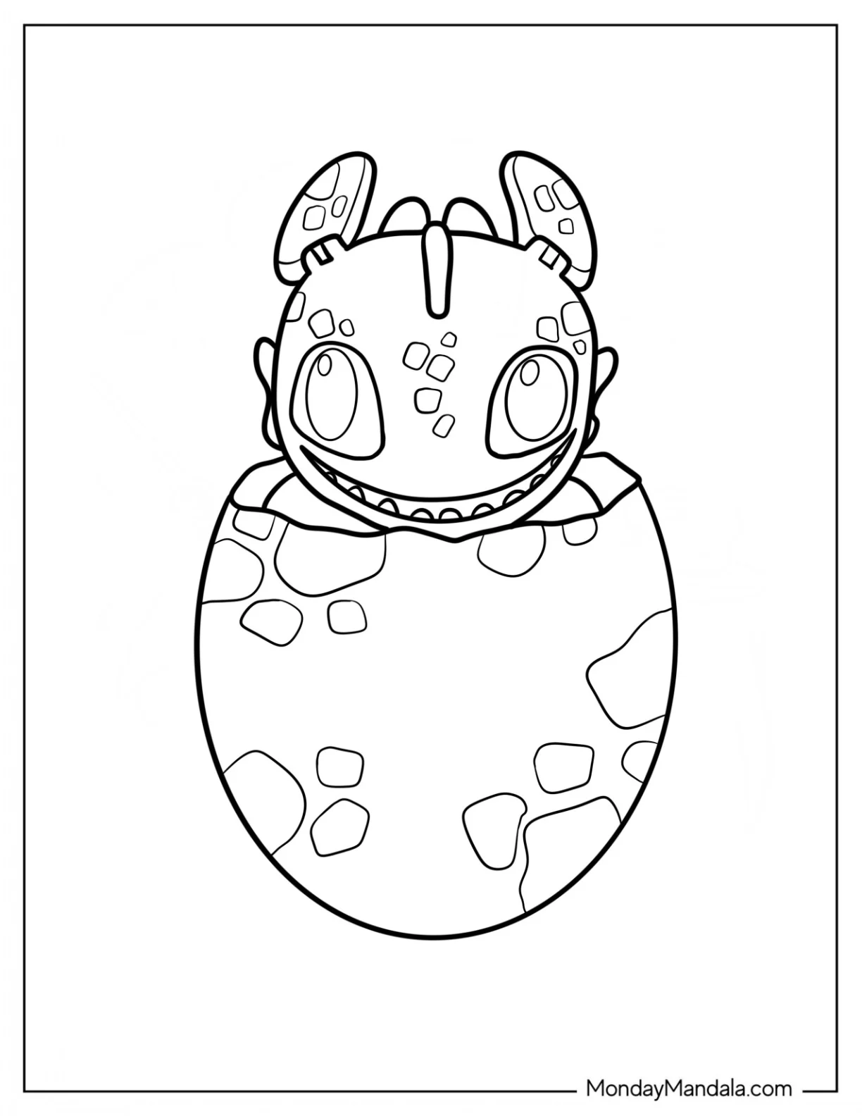 Hatchimals Coloring Page Toothless In A Dragon Egg For Preschoolers coloring page