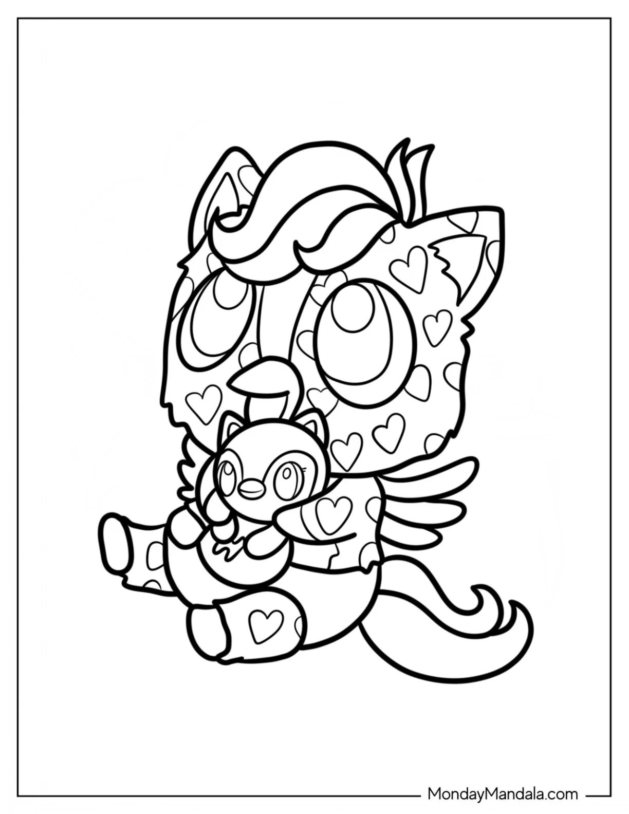Kawaii Hatchimals Coloring Page Ponette coloring page