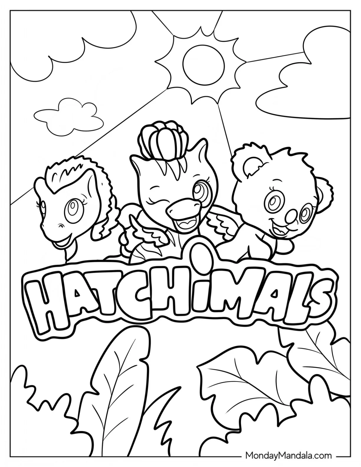 Winged Hatchimals In Hatchtopia Coloring Page coloring page