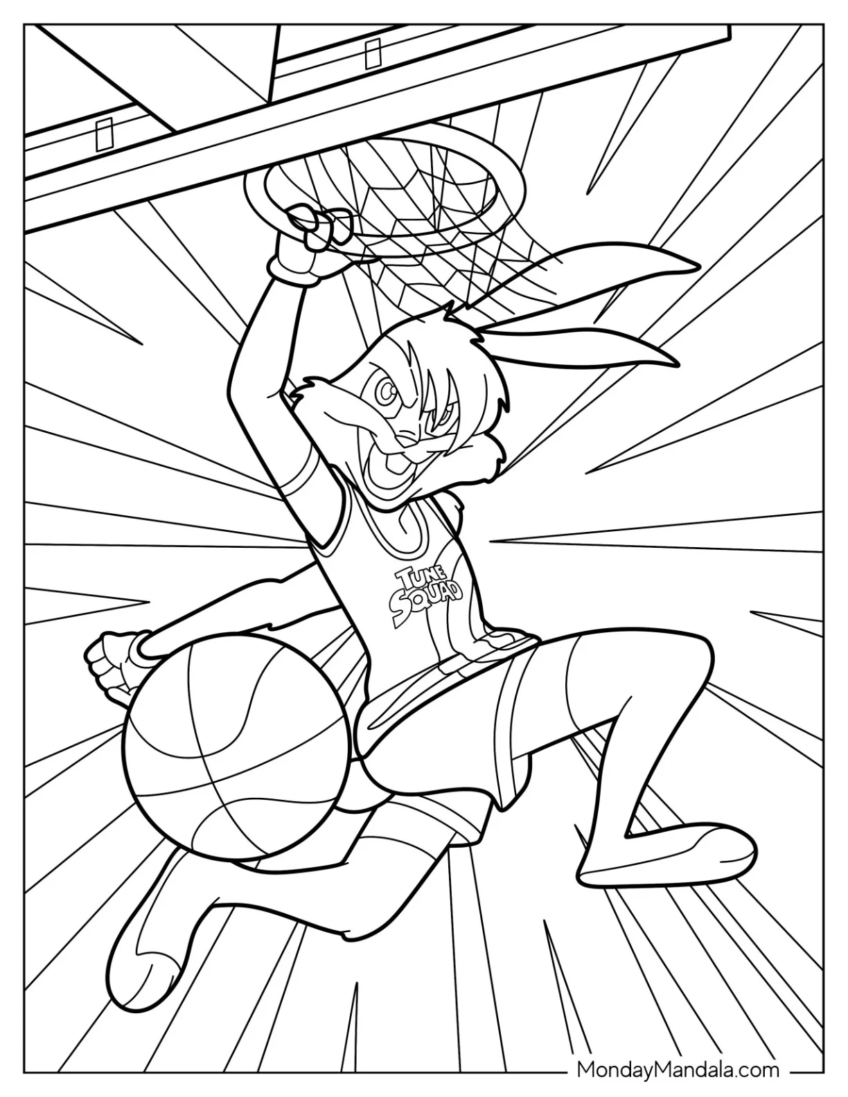 Lola Bunny Slam Dunks Coloring Page coloring page