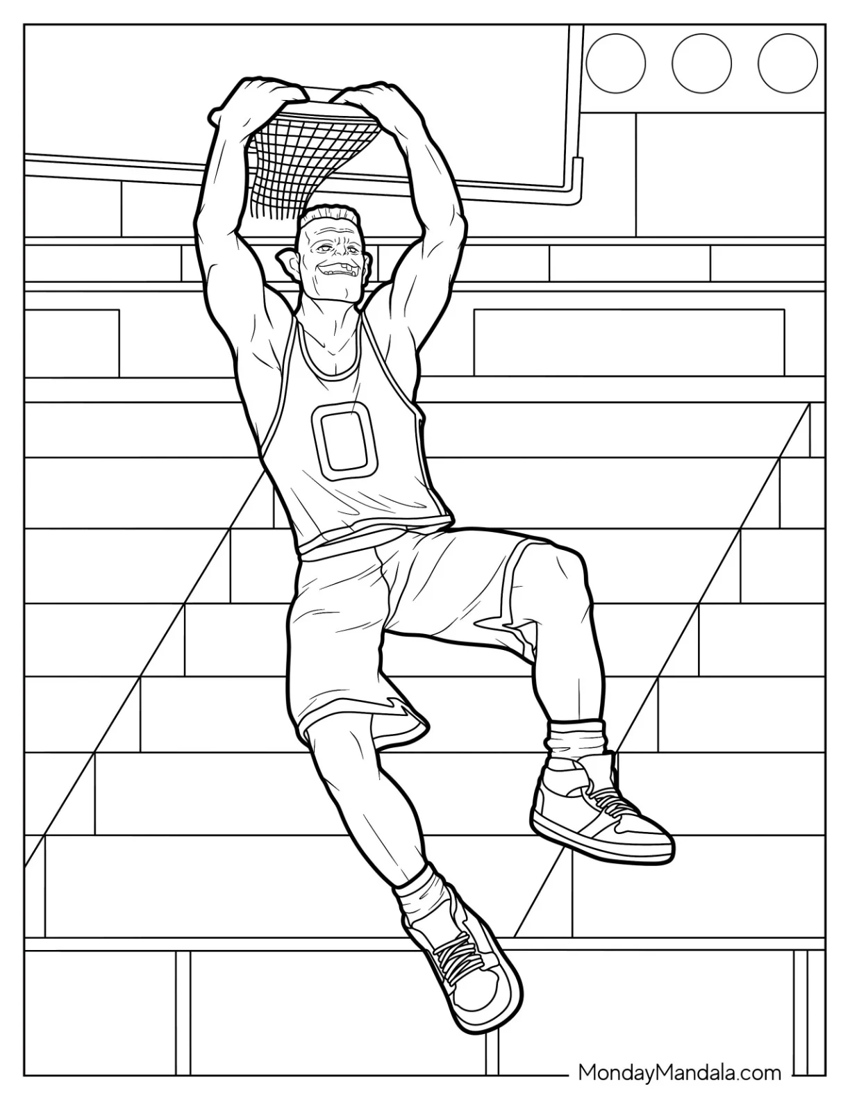 Space Jam Monstar Blanko Dunking Coloring Sheet coloring page