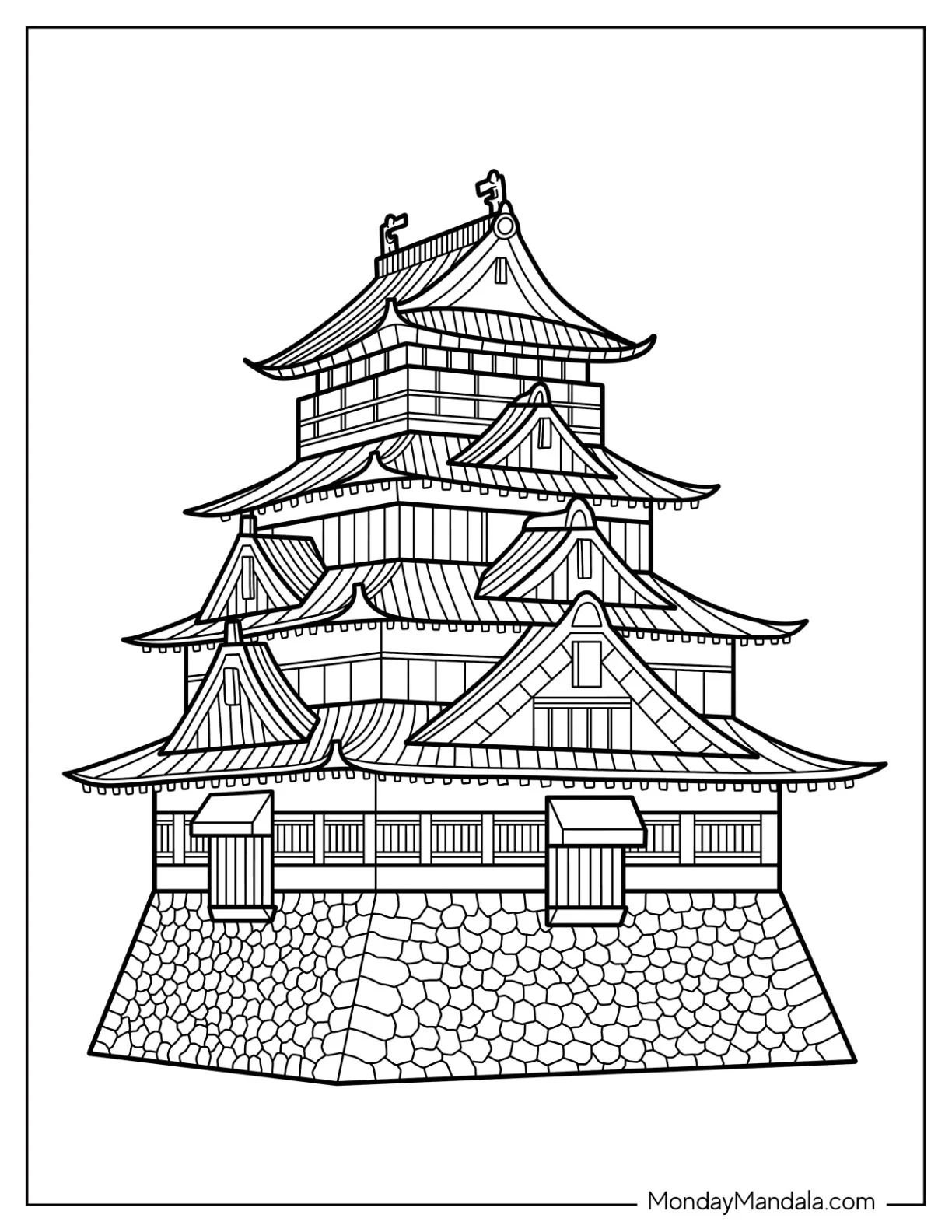 Japanese Castle Coloring Page coloring page