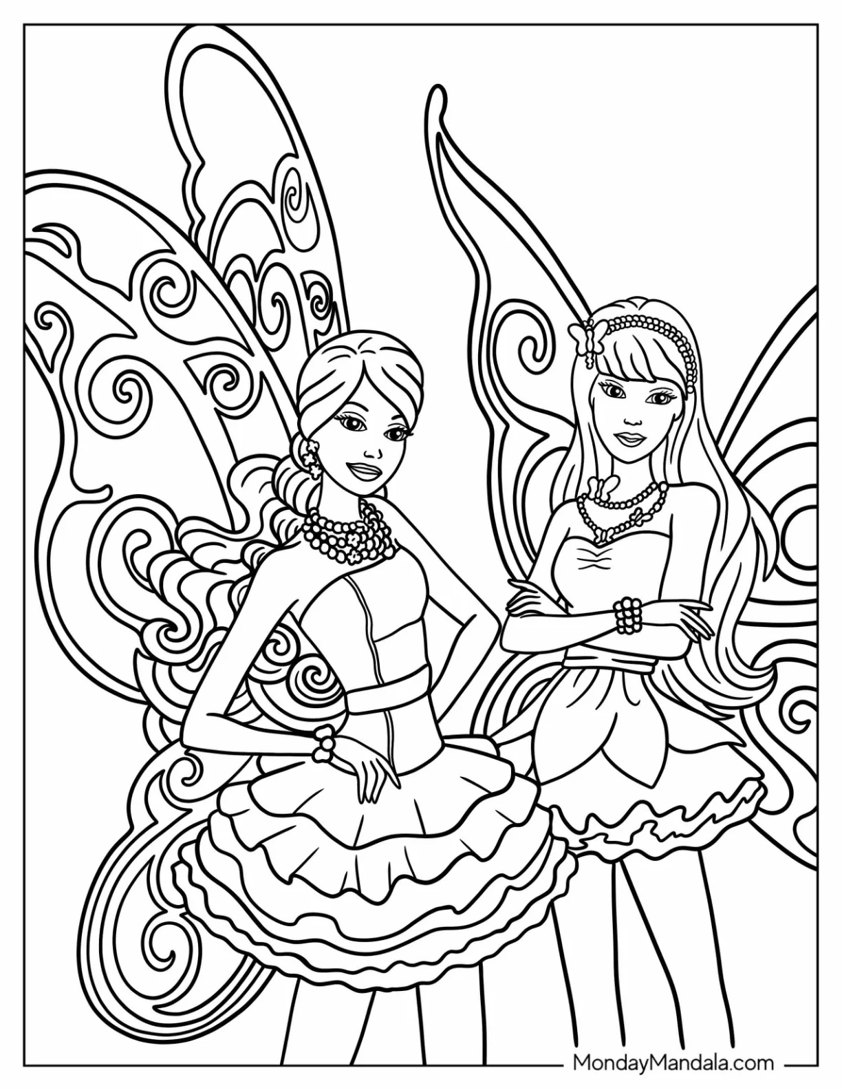 Barbie Fairytopia Fairy Coloring Page coloring page