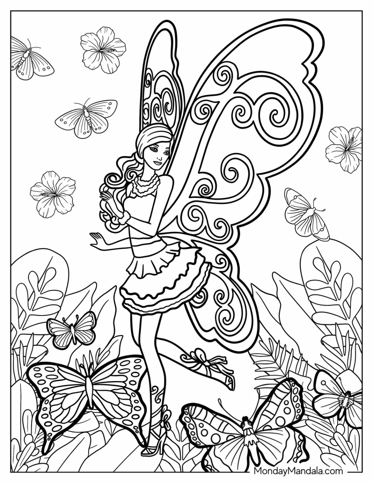 Fairy Coloring Page Of Barbie A Fairy Secret coloring page