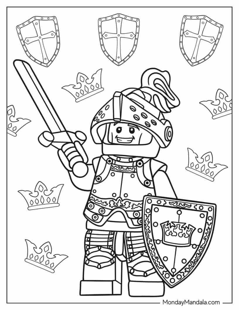 Lego Knight coloring page
