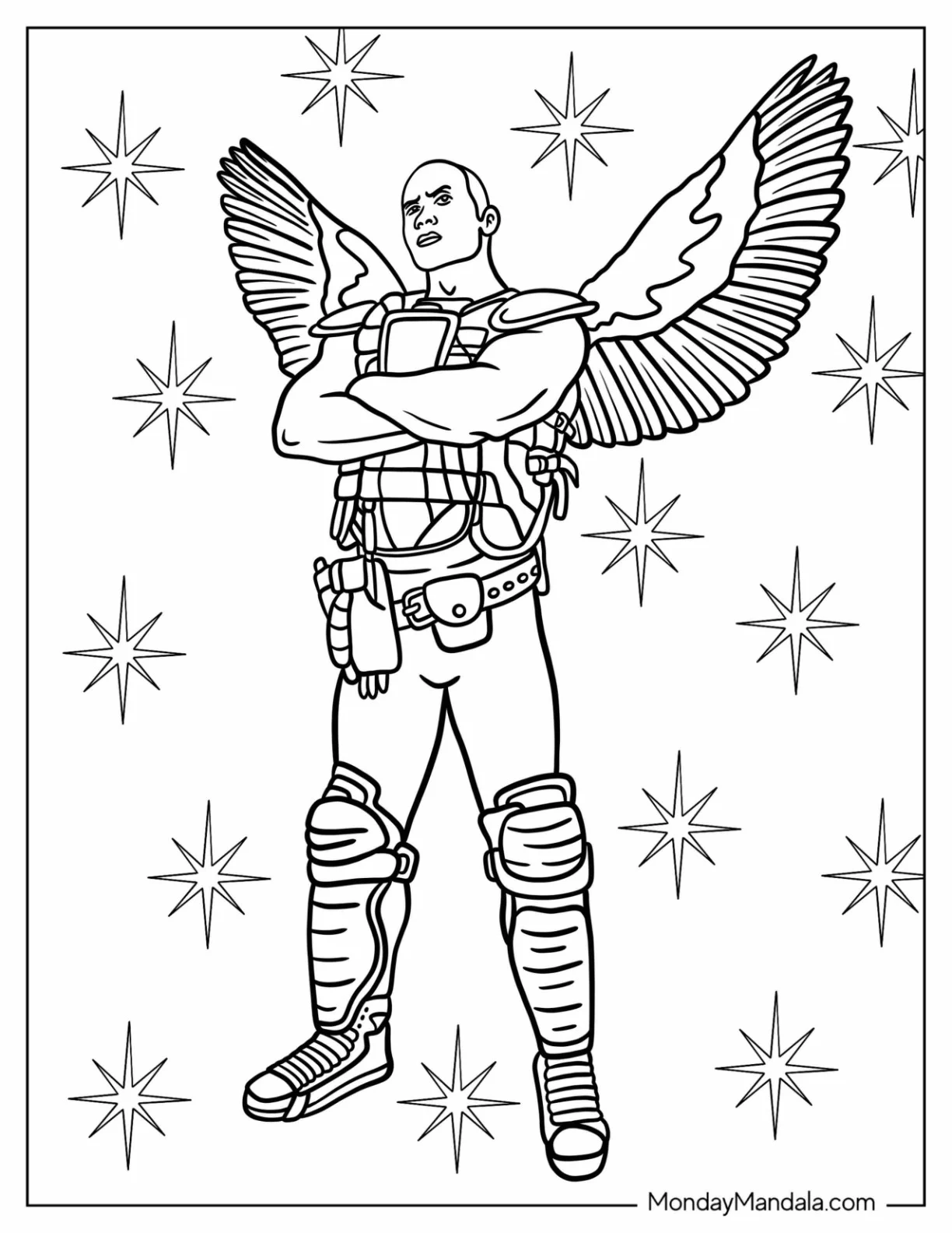 Dwayne  The Rock  Johnson As Tooth Fairy Coloring Page coloring page