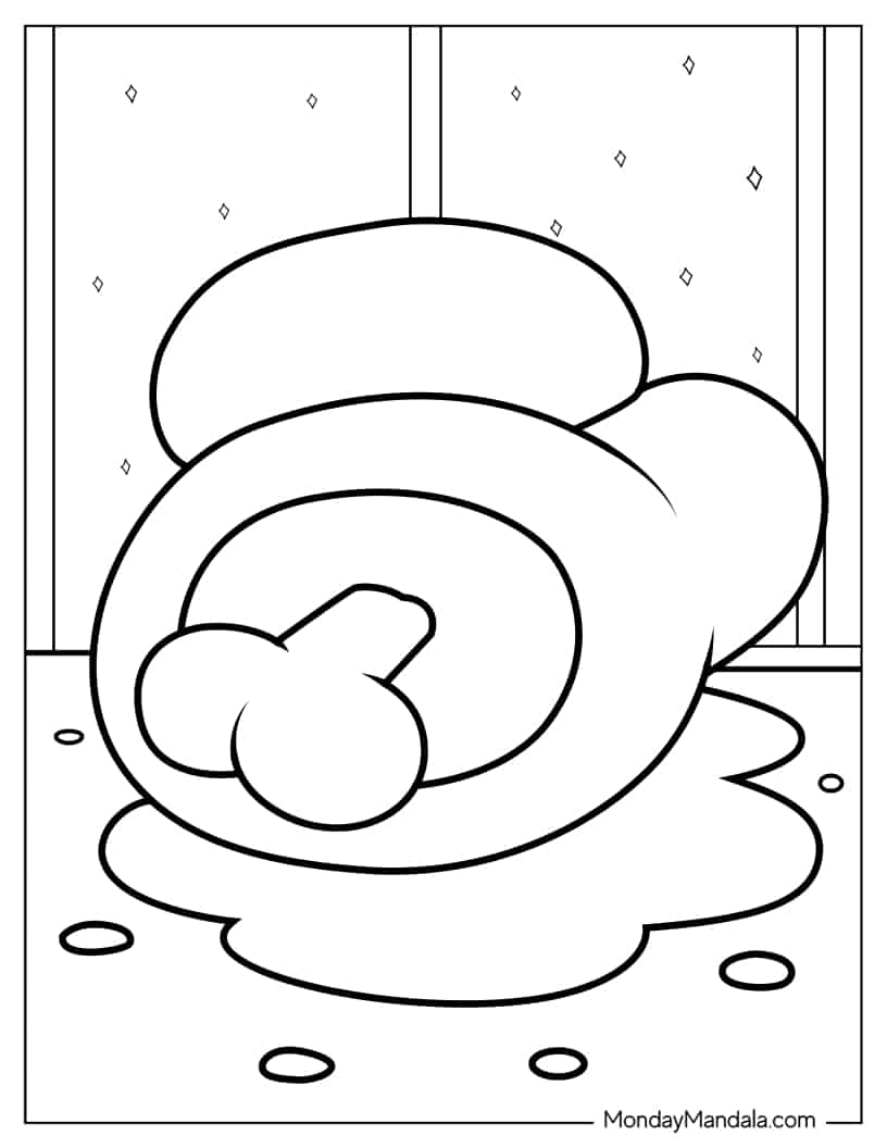Among Us Dead body coloring page