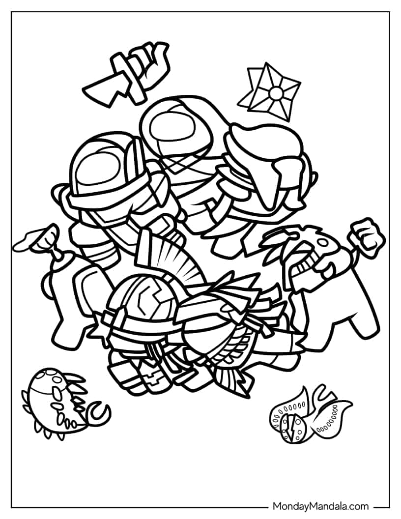 Among Us Destiny 2 coloring page