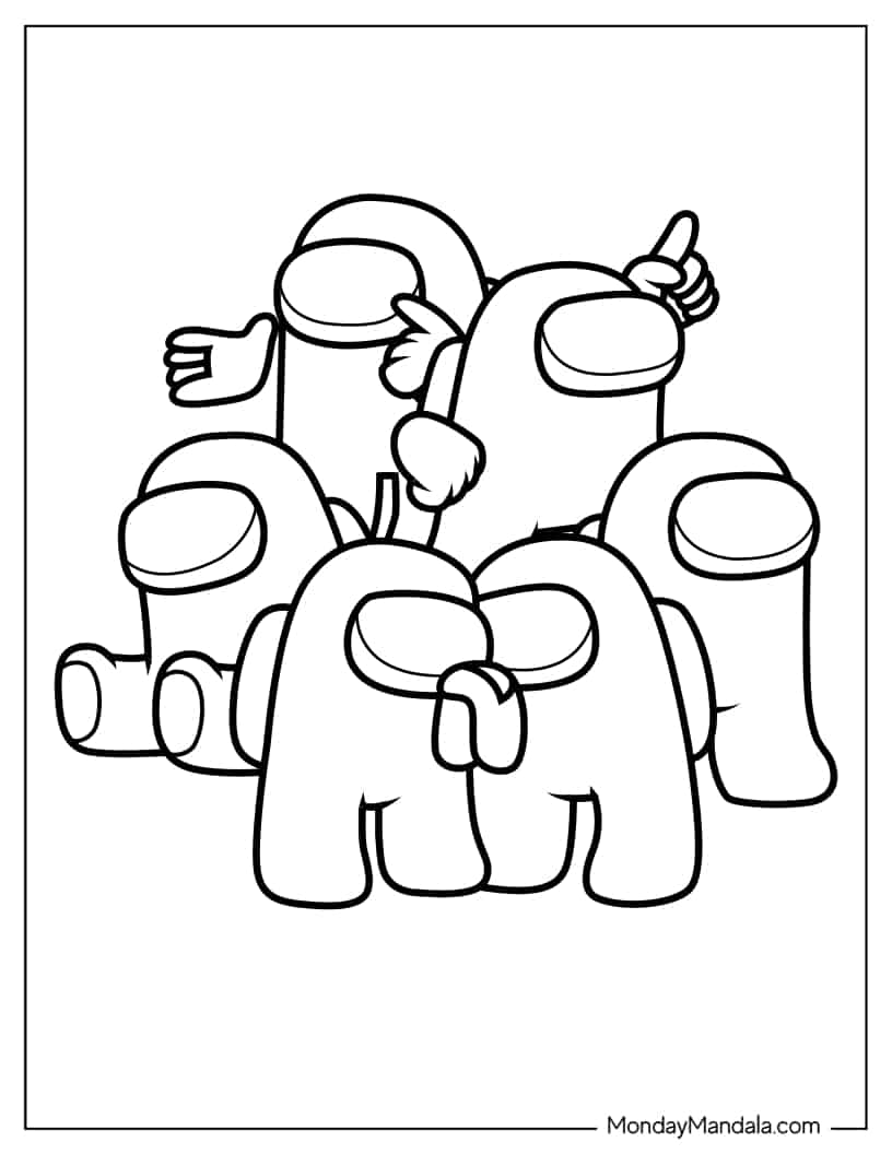 Among Us Outline for Preschoolers coloring page