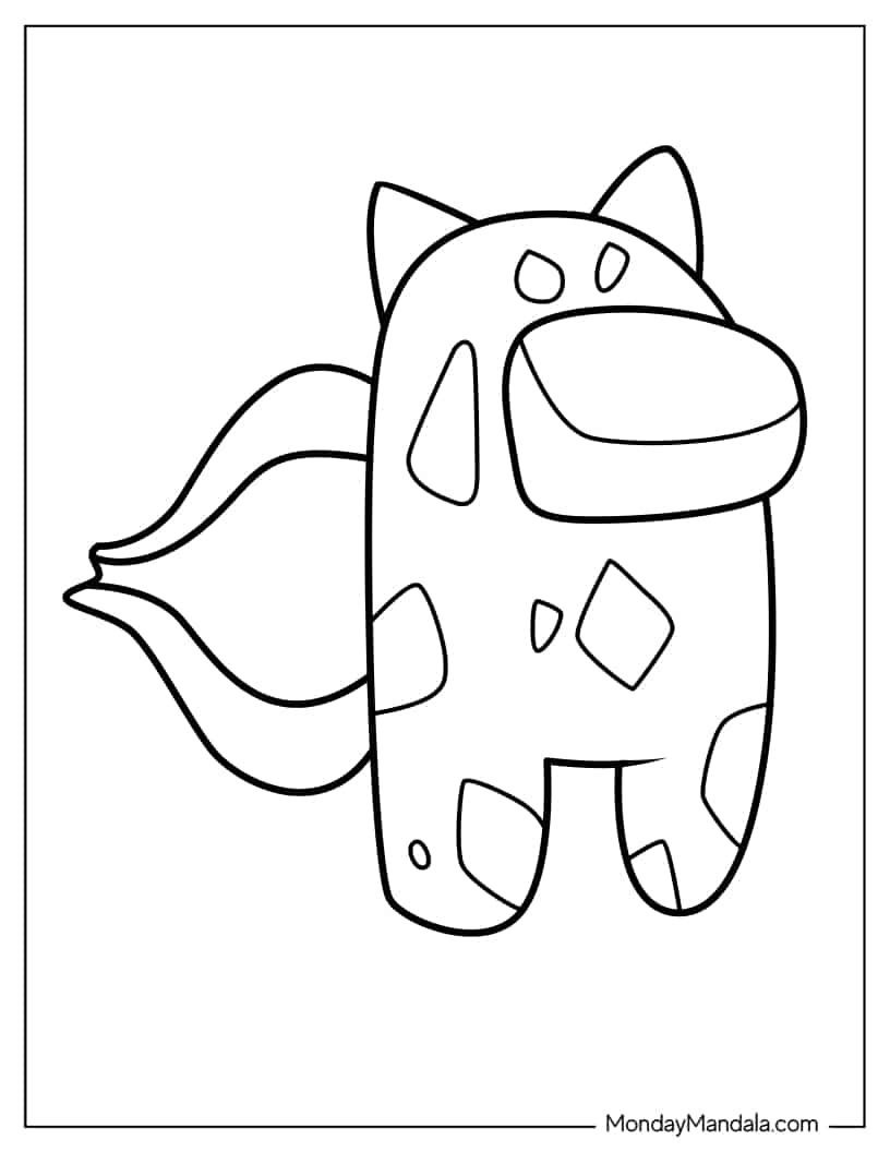 Bulbasaur Among Us coloring page
