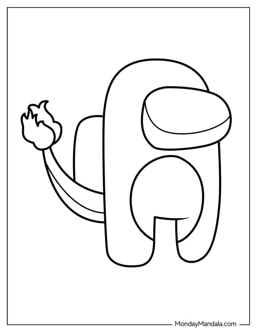 Coloring Sheet of Charizard Among Us coloring page