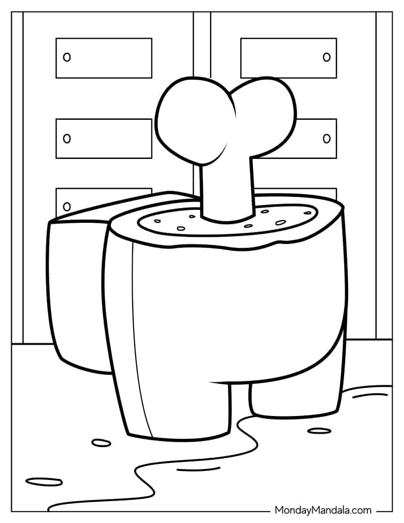 Coloring Sheet of Crewmate_s Dead Body coloring page