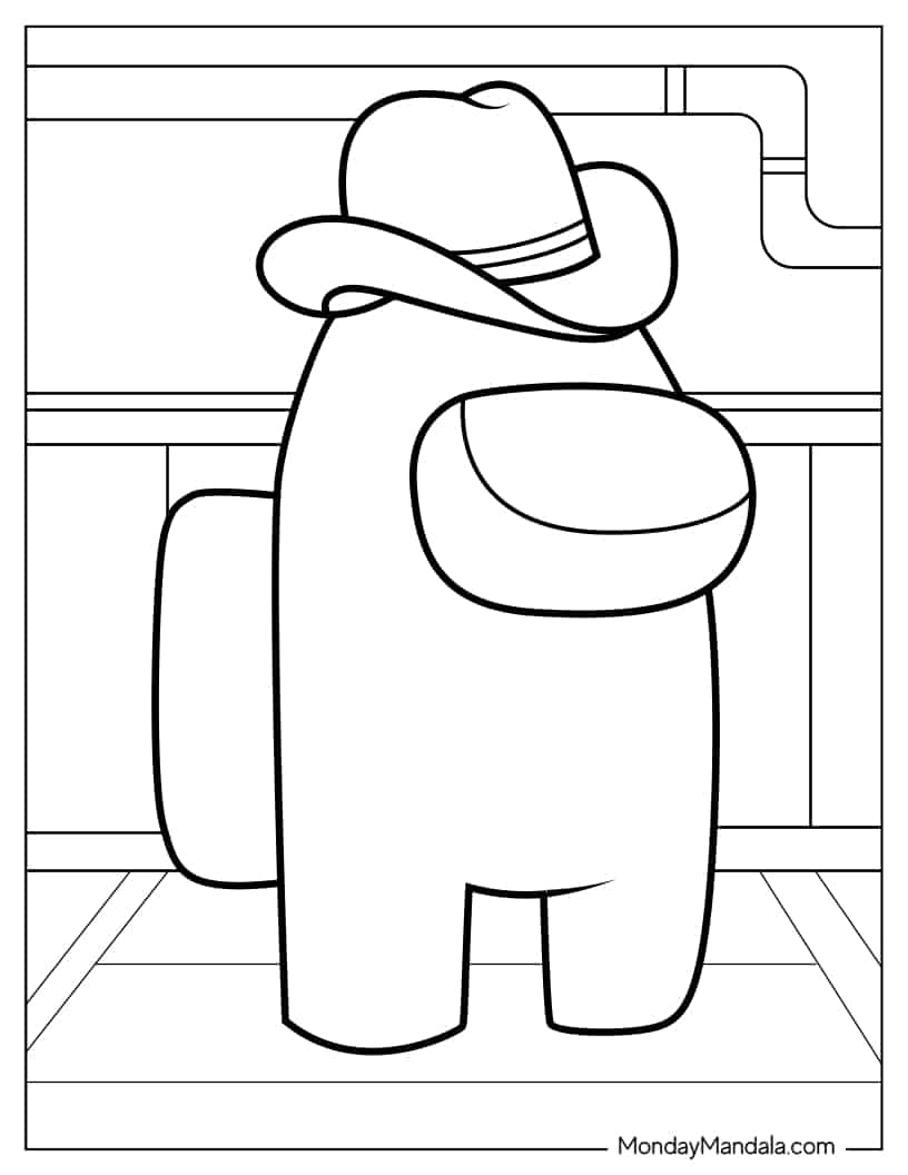 Crewmate Wearing Cowboy Hat coloring page