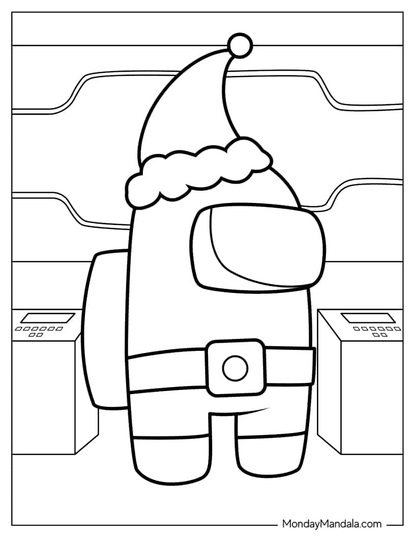 Crewmate Wearing Santa Hat coloring page