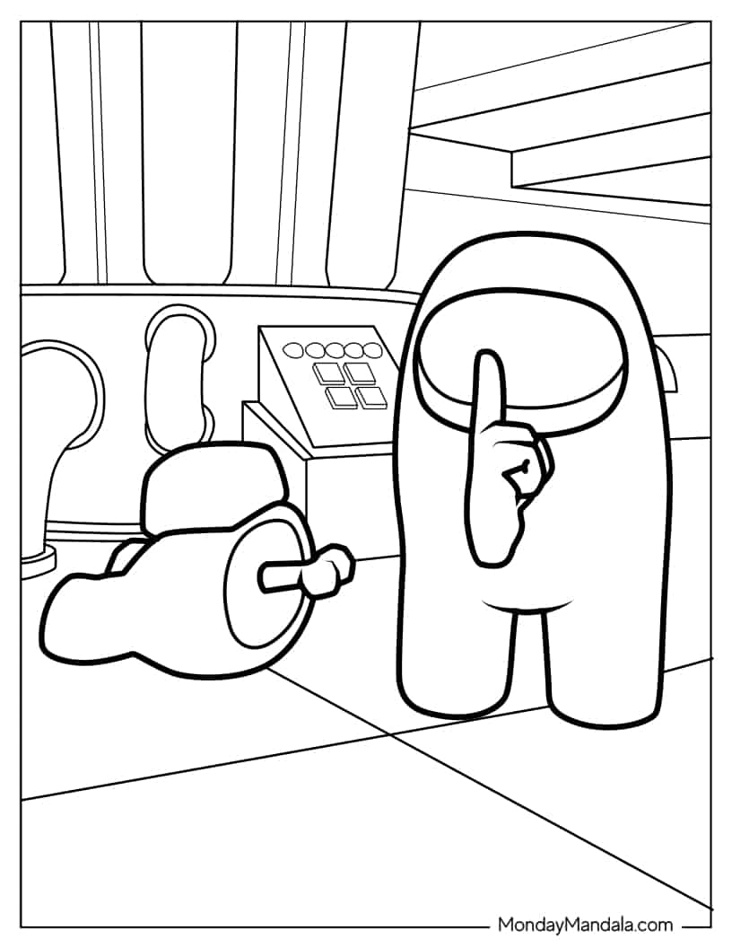 Imposter Shapeshift as Crewmate Among Us to Color coloring page