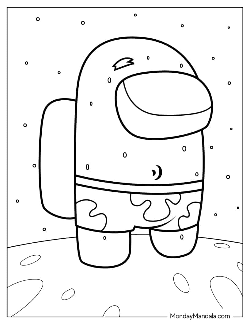 Patrick Star Among Us coloring page