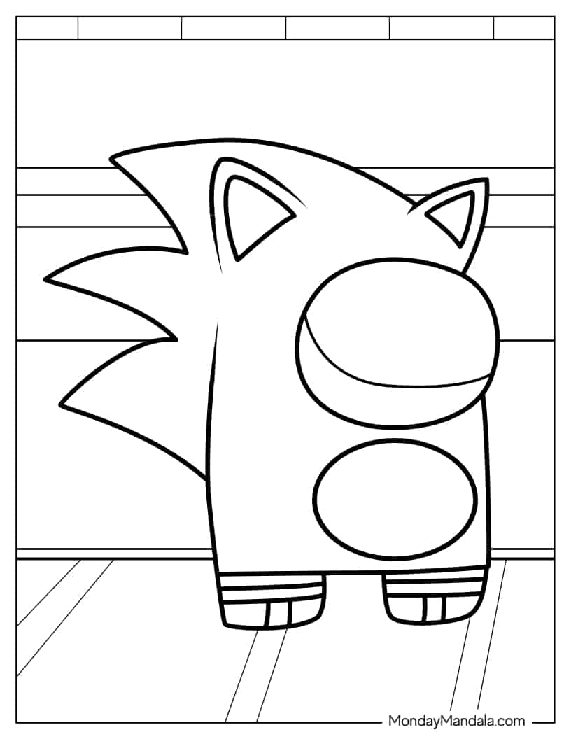 Sonic Among Us Skin coloring page