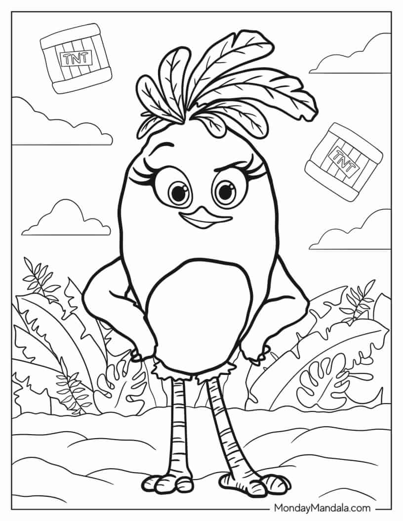 Angry Birds Stella coloring page