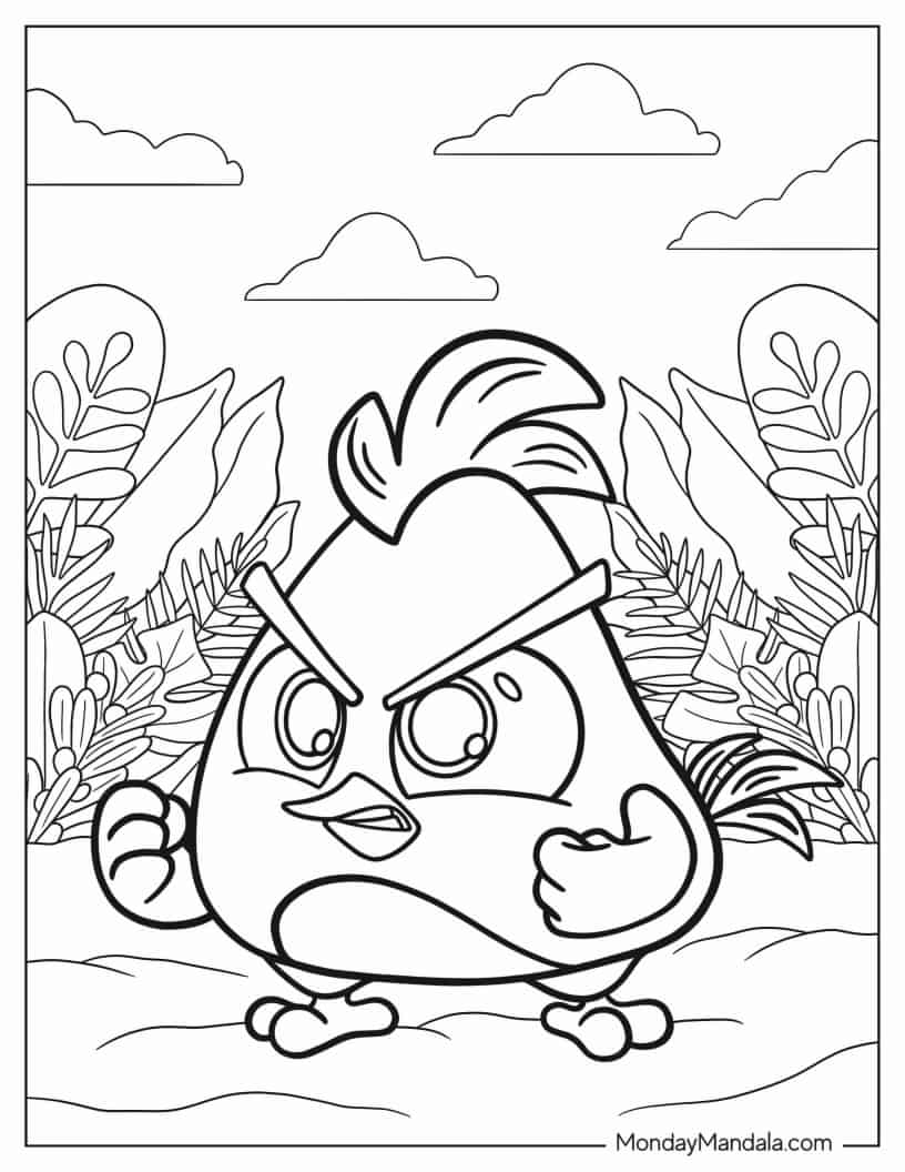 Chibi Chuck Angry Birds Coloring In coloring page