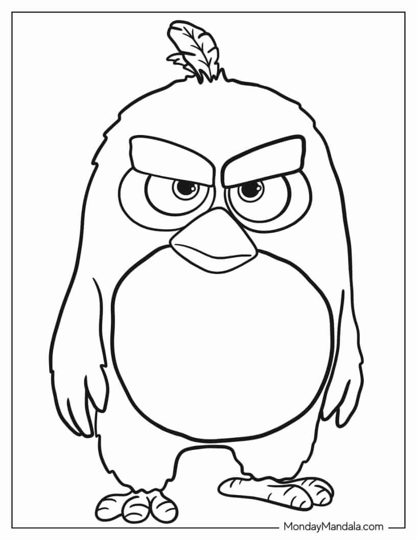 Coloring Page Of Red Angry Bird For Preschoolers coloring page
