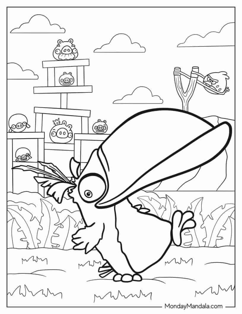 Hal Angry Bird Coloring Page coloring page — printable line art