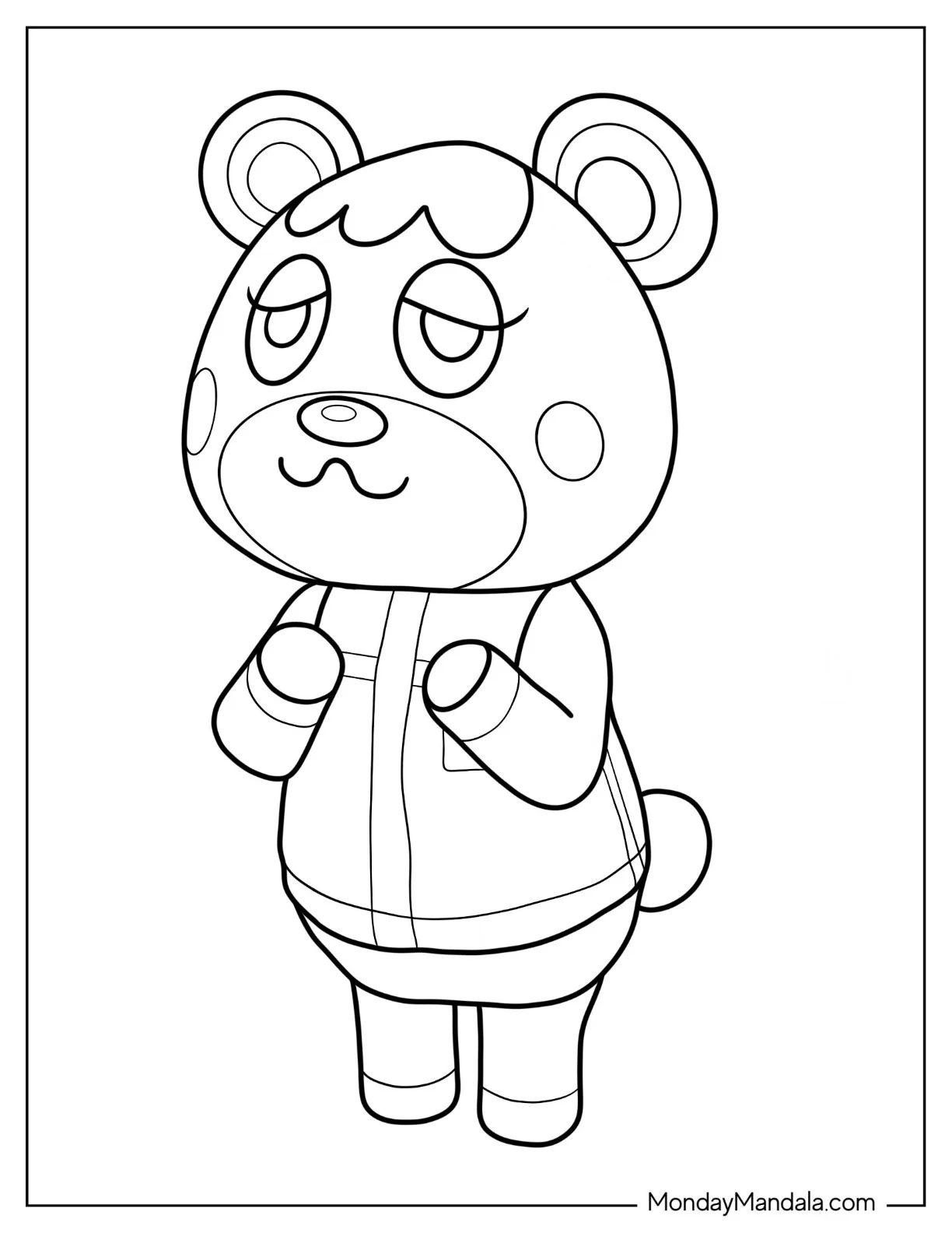 Animal Crossing Coloring Page Charlise coloring page