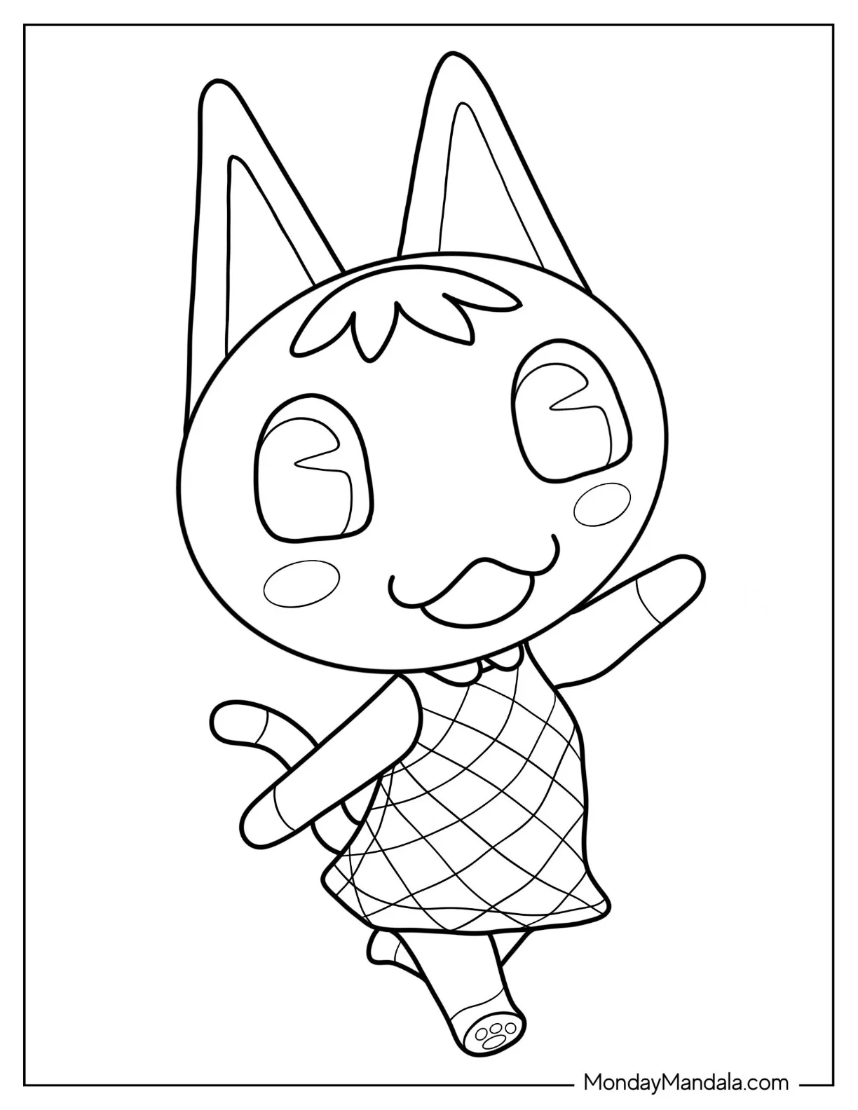 Animal Crossing Coloring Page Of Cute Peppy Outline coloring page