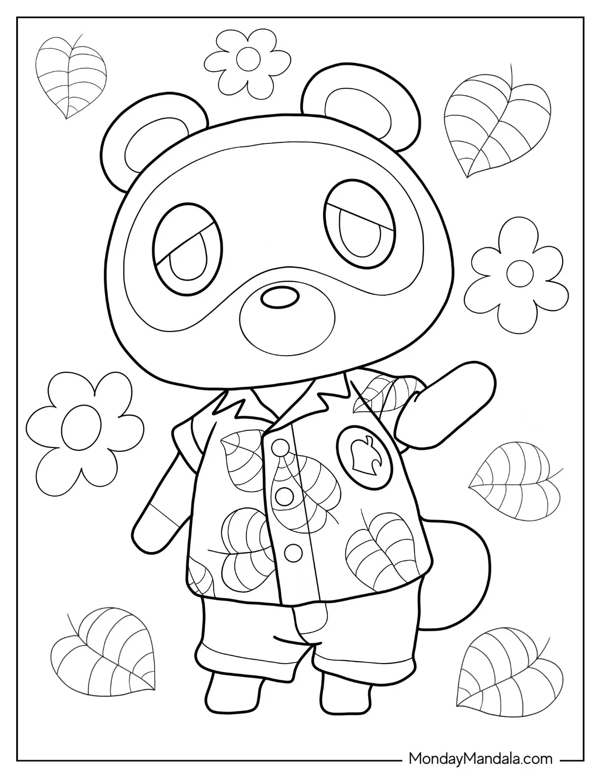 Animal Crossing Coloring Page Of Kawaii Tom Nook For Kids coloring page