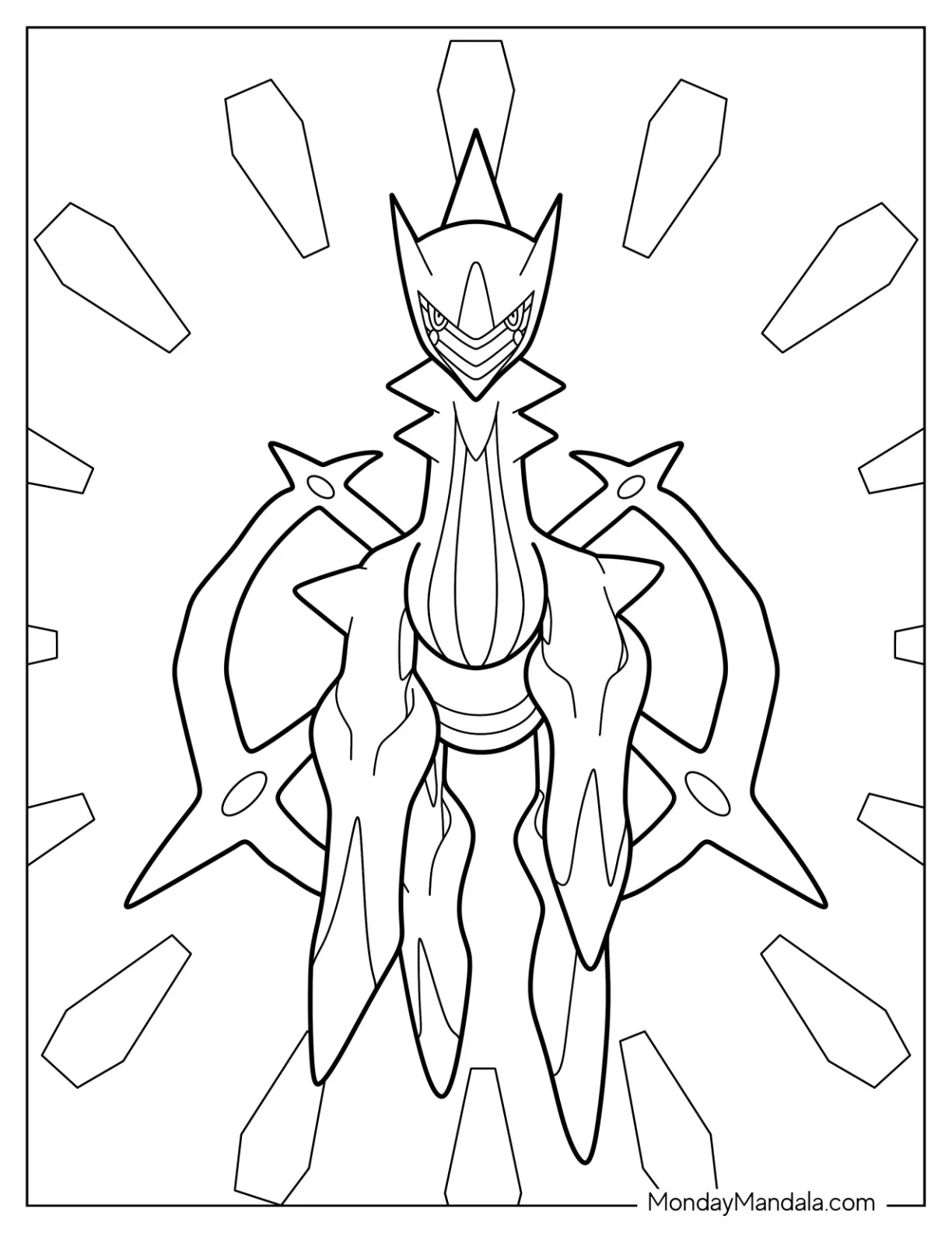Arceus Coloring Page And The Jewel Of Life Outline For Kids coloring page
