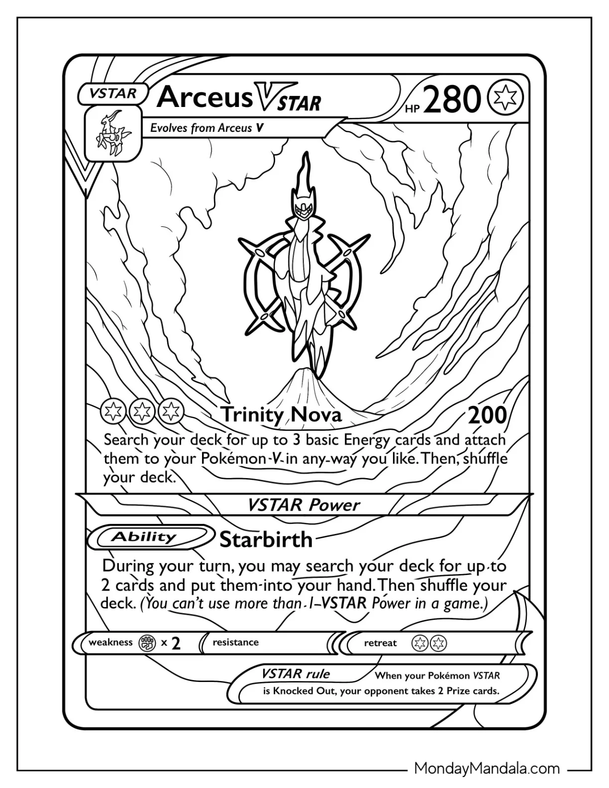 Arceus Coloring Page Trinity Nova Pokemon Card coloring page
