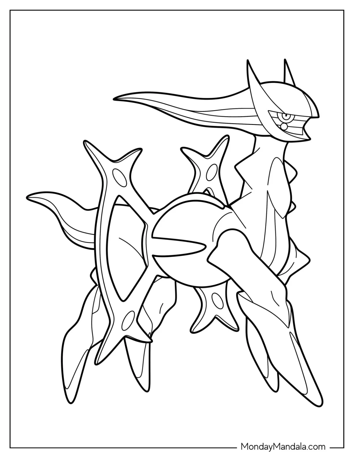 Elegant Arceus Coloring Page Villain Pokemon coloring page