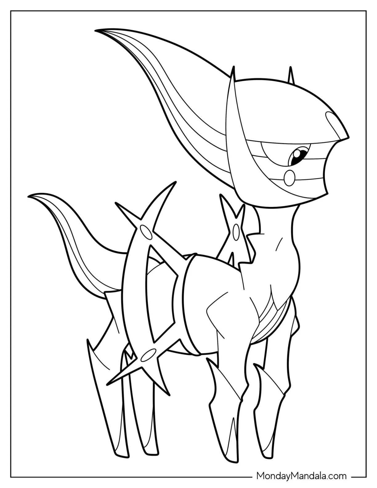 Kawaii Chibi Arceus Coloring Page For Preschoolers coloring page