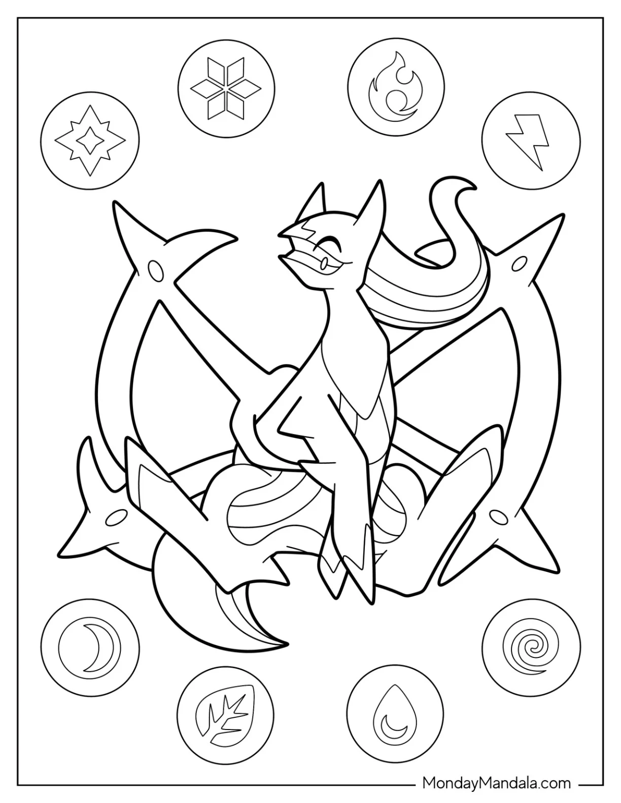 Majestic Arceus Coloring Page coloring page