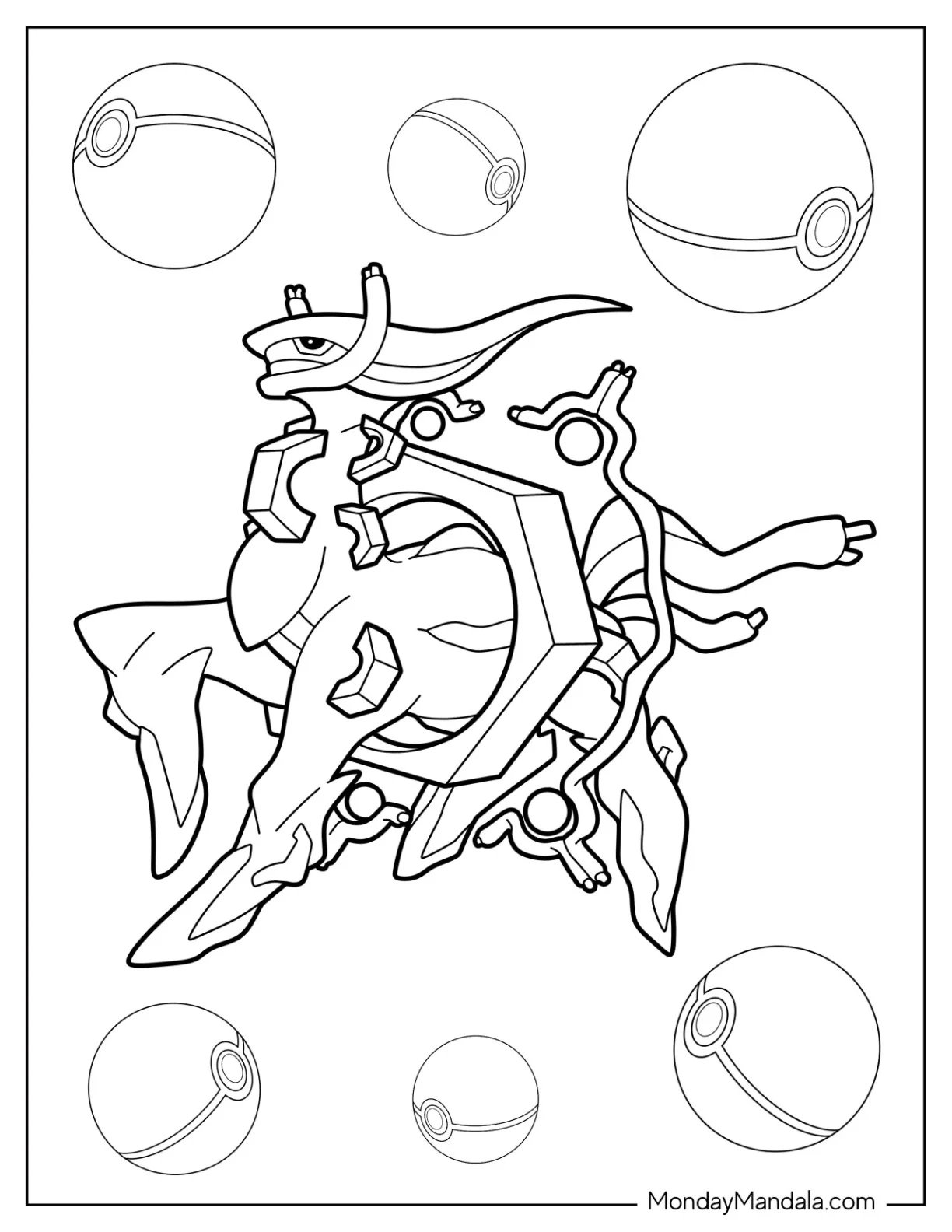Meltan God Form Arceus Coloring Page coloring page — printable line art