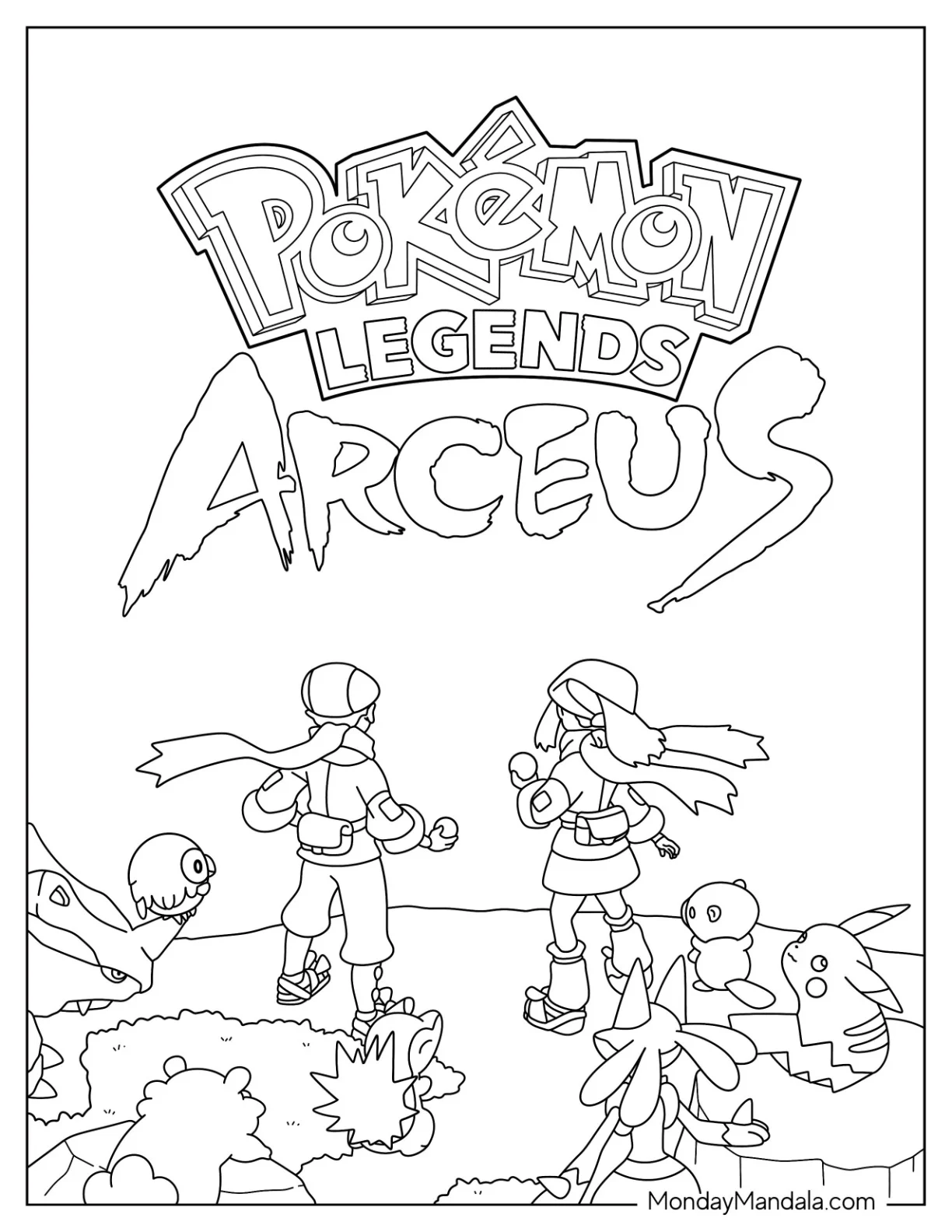 Pokemon Legends Arceus Coloring Page Poster coloring page