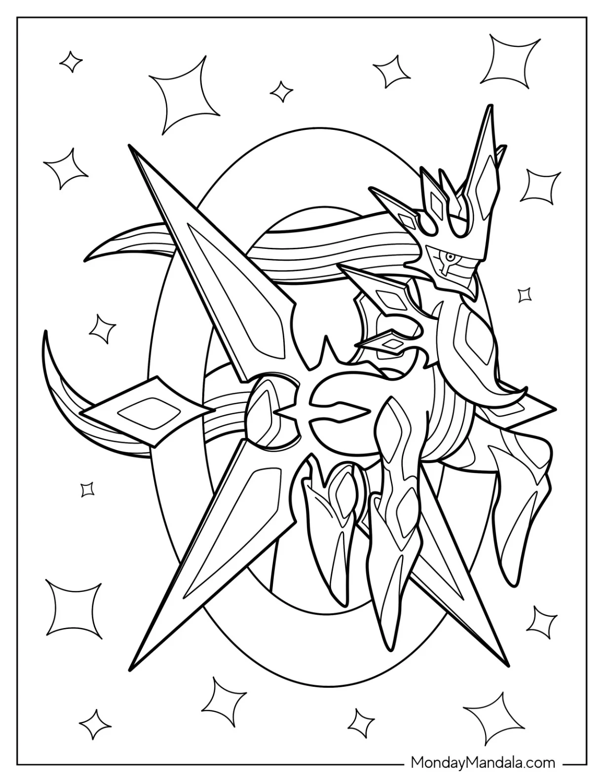 Primal Arceus Coloring Page coloring page