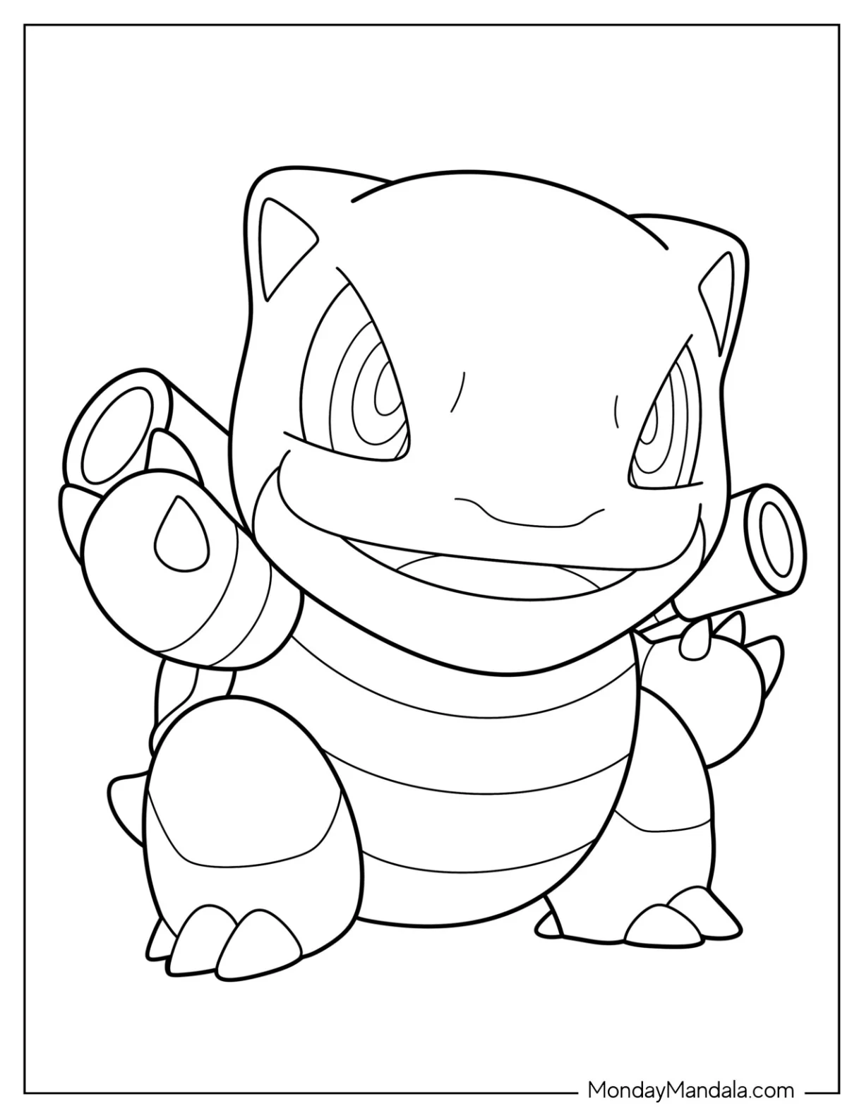 Chibi Mega Blastoise Coloring Page For Preschoolers coloring page — printable line art